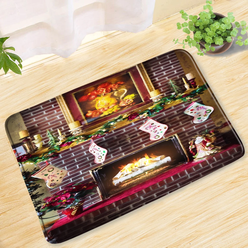 Christmas Fireplace Bath Mat Anti Slip Washable Entrance Door Mat Bathroom Mat Christmas Home Decor Rug Carpet Bathroom Products
Christmas Fireplace Bath Mat Anti Slip Washable Entrance Door Mat Bathroom Mat Christmas Home Decor Rug Carpet Bathroom Products