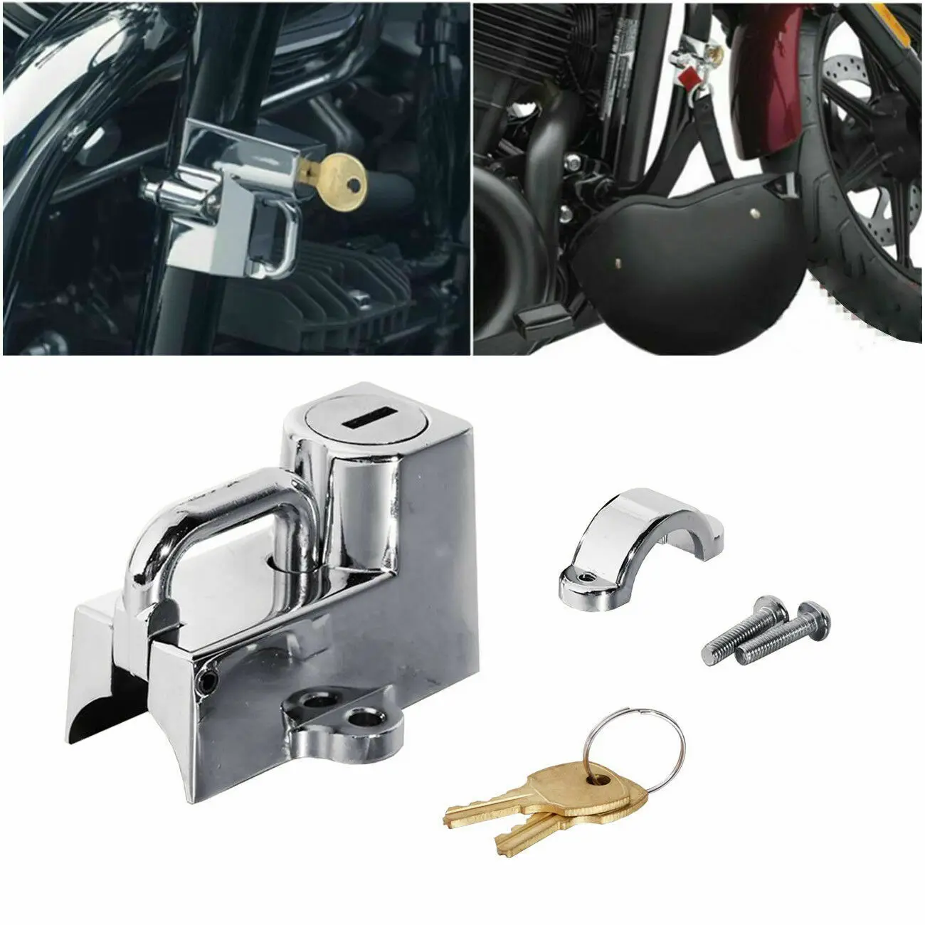 Universal Chrome Motor 7/8" 22mm Silver Heavy Duty Steel Helmet Lock Hanger Hook 2 Keys Locking Set
Universal Chrome Motor 7/8" 22mm Silver Heavy Duty Steel Helmet Lock Hanger Hook 2 Keys Locking Set