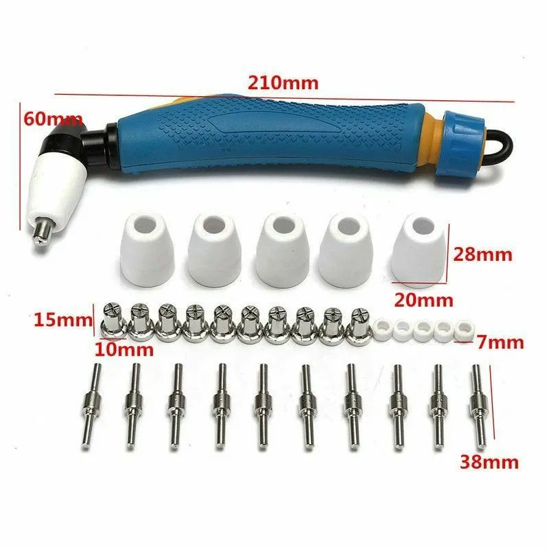 PT-31 Air Plasma Cutter Torch Body Welding Torches Tip Electrode Nozzle High Temperature Durable Shielding Cup Nozzle Electrode
PT-31 Air Plasma Cutter Torch Body Welding Torches Tip Electrode Nozzle High Temperature Durable Shielding Cup Nozzle Electrode