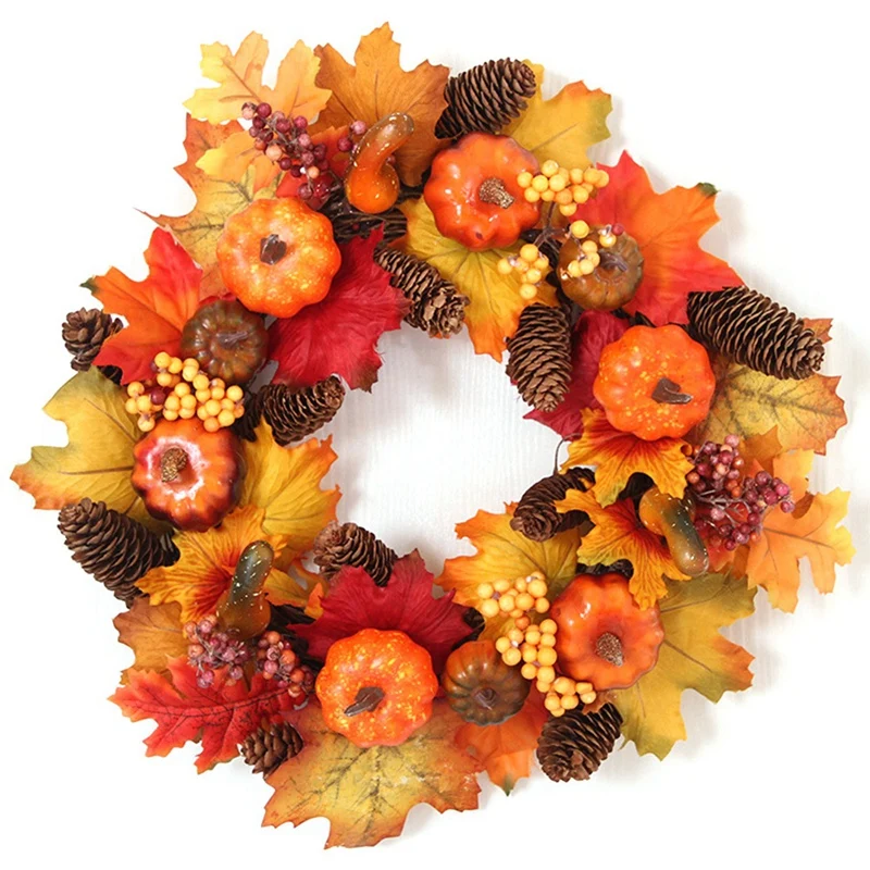 Christmas Pumpkin Wreath for Front Door, Harvest Door Wreath for Thanksgiving Wreath, Autumn Decorations Indoor&Outdoor 
Christmas Pumpkin Wreath for Front Door, Harvest Door Wreath for Thanksgiving Wreath, Autumn Decorations Indoor&Outdoor