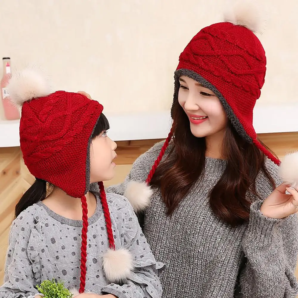Brand Winter knitted Beanies Hats Women Thick Warm Beanie PomPoms Hat Female Jnit Bonnet Beanie Caps Parent-child Accessories
Brand Winter knitted Beanies Hats Women Thick Warm Beanie PomPoms Hat Female Jnit Bonnet Beanie Caps Parent-child Accessories