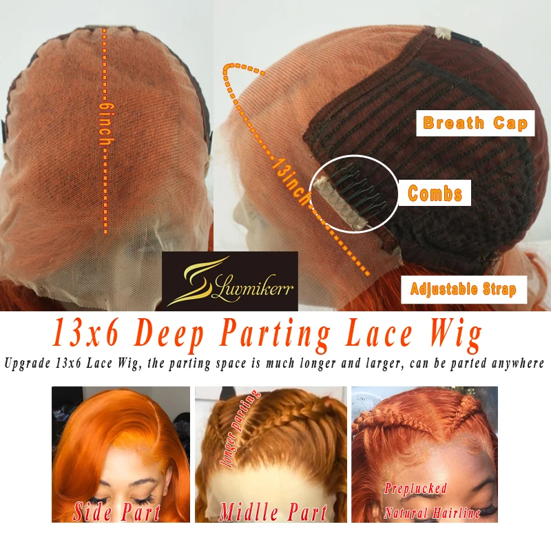 Ginger Wig Orange lace front Human Hair Wigs for Black Women Curly Deep Water Wave Wig Honey Blonde Colored Glueless Pre Plucked
Ginger Wig Orange lace front Human Hair Wigs for Black Women Curly Deep Water Wave Wig Honey Blonde Colored Glueless Pre Plucked