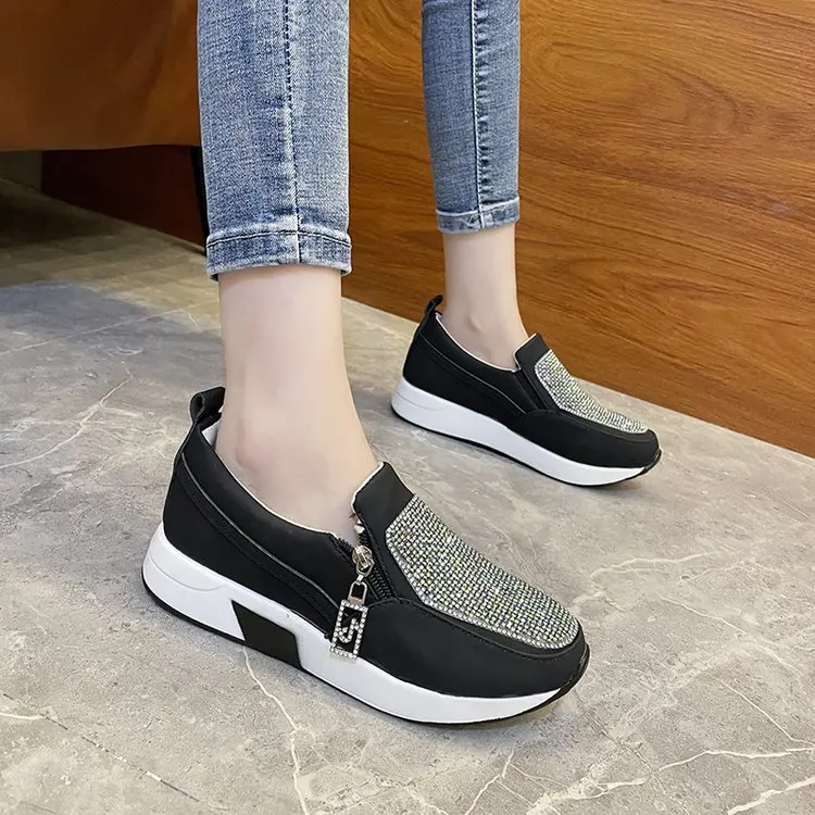 2021 New Women Crystal Sneakers Spring Autumn Casual Zipper Flat Shoes women Non-slip Breathable Outdoor Vulcanized Shoes woman
2021 New Women Crystal Sneakers Spring Autumn Casual Zipper Flat Shoes women Non-slip Breathable Outdoor Vulcanized Shoes woman