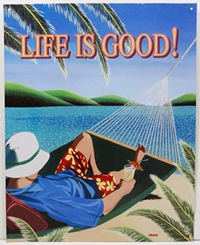 Life is Good Paradise Island Beach Metal Sign Look Vintage Style Metal Sign 8X12 Inch 
Life is Good Paradise Island Beach Metal Sign Look Vintage Style Metal Sign 8X12 Inch