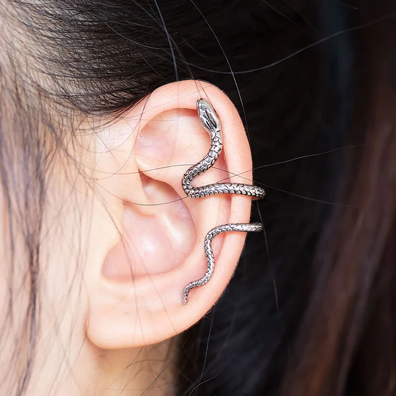 1PC Brass Snake Earing Clips Without Piercing Punk Non Piercing Clip Earrings Ear Cuffs for Women Black Fake Piercing Jewelry
1PC Brass Snake Earing Clips Without Piercing Punk Non Piercing Clip Earrings Ear Cuffs for Women Black Fake Piercing Jewelry