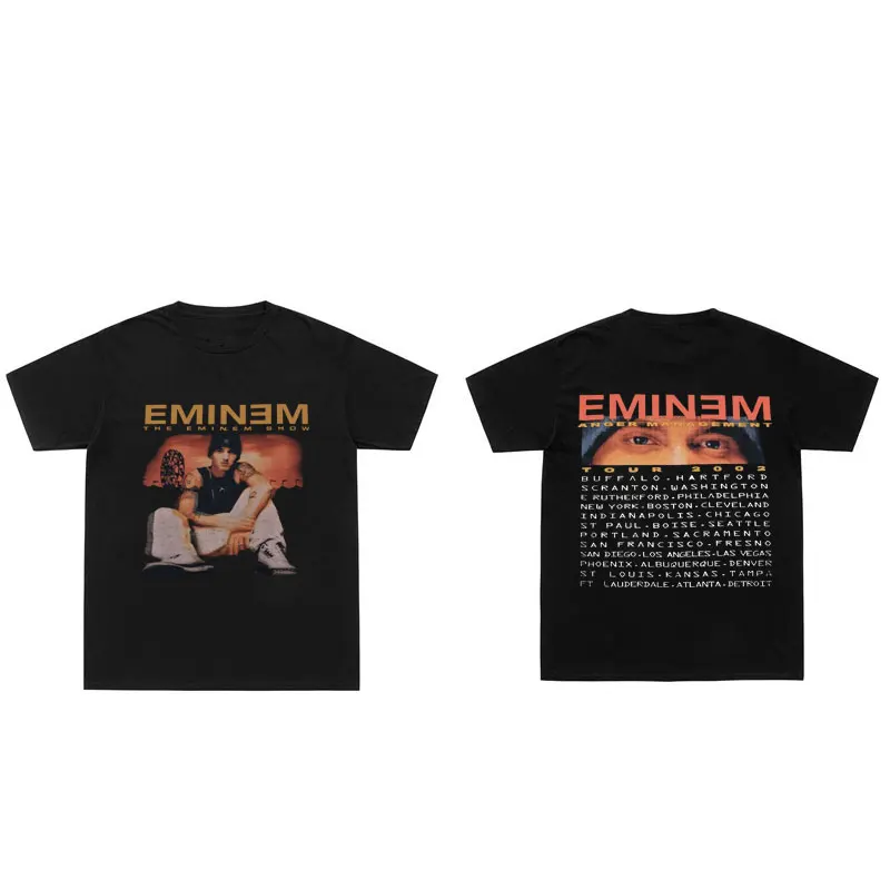 Eminem European Tour 90s Hip Hop Rap Promo T-shirt Mens Loose Tee Shirt Mens Womens Trends In Europe America Tshirt Short Sleeve
Eminem European Tour 90s Hip Hop Rap Promo T-shirt Mens Loose Tee Shirt Mens Womens Trends In Europe America Tshirt Short Sleeve