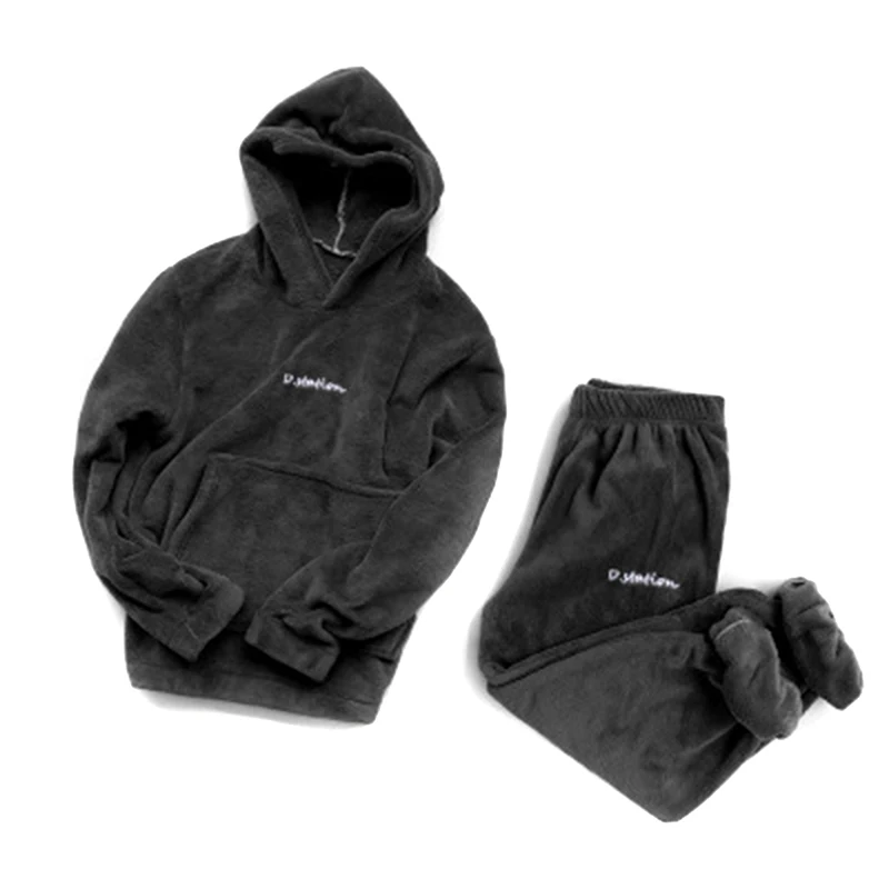 Women Winter Sleepwear Sets Soft Plush Hooded Pockets Long Sleeve O Neck Top Solid Color Elastic Waist Pants Warm Underwear Sets
Women Winter Sleepwear Sets Soft Plush Hooded Pockets Long Sleeve O Neck Top Solid Color Elastic Waist Pants Warm Underwear Sets