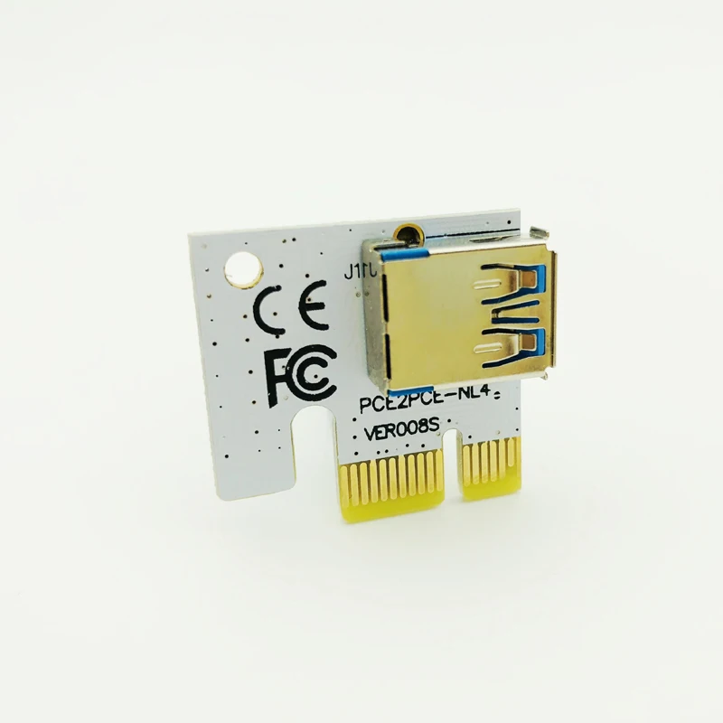 

PCI 1X PCI-e X1 Riser 90 Degree Riser Card Adapter to USB For Riser 006 006C 007S 008S