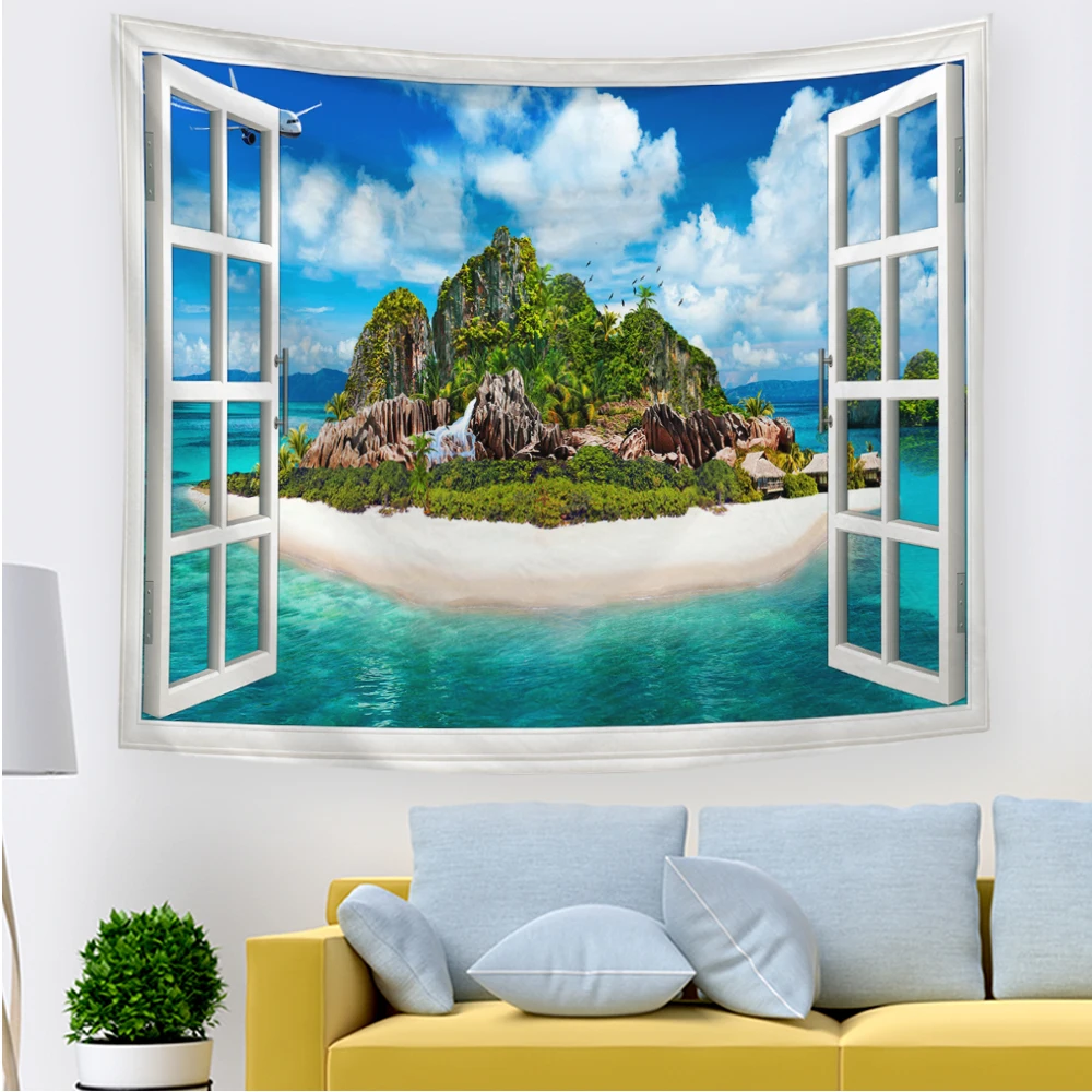 Wall Tapestry Hanging Beach Surf Palm Trees Sunset View Balcony White Wooden Windows Summer Tropical Living Room Bedroom Decor
Wall Tapestry Hanging Beach Surf Palm Trees Sunset View Balcony White Wooden Windows Summer Tropical Living Room Bedroom Decor