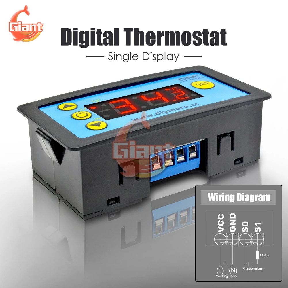 W3231 LED Single Display Digital Temperature Controller DC12V AC 110V 220V Thermostat Heating Cooling Control Switch | Инструменты