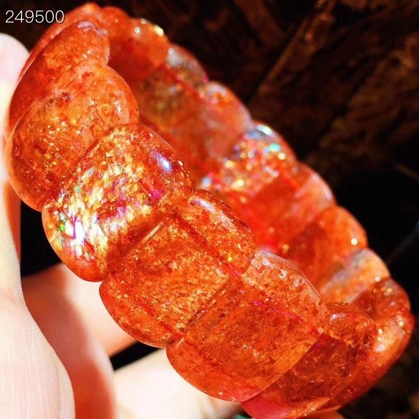 Natural Ice Gold Strawberry Quartz Orange Sunstone Bracelet Bangle Clear Rectangle Beads 17.5x11.8x6mm Crystal Women Men AAAAAA
Natural Ice Gold Strawberry Quartz Orange Sunstone Bracelet Bangle Clear Rectangle Beads 17.5x11.8x6mm Crystal Women Men AAAAAA