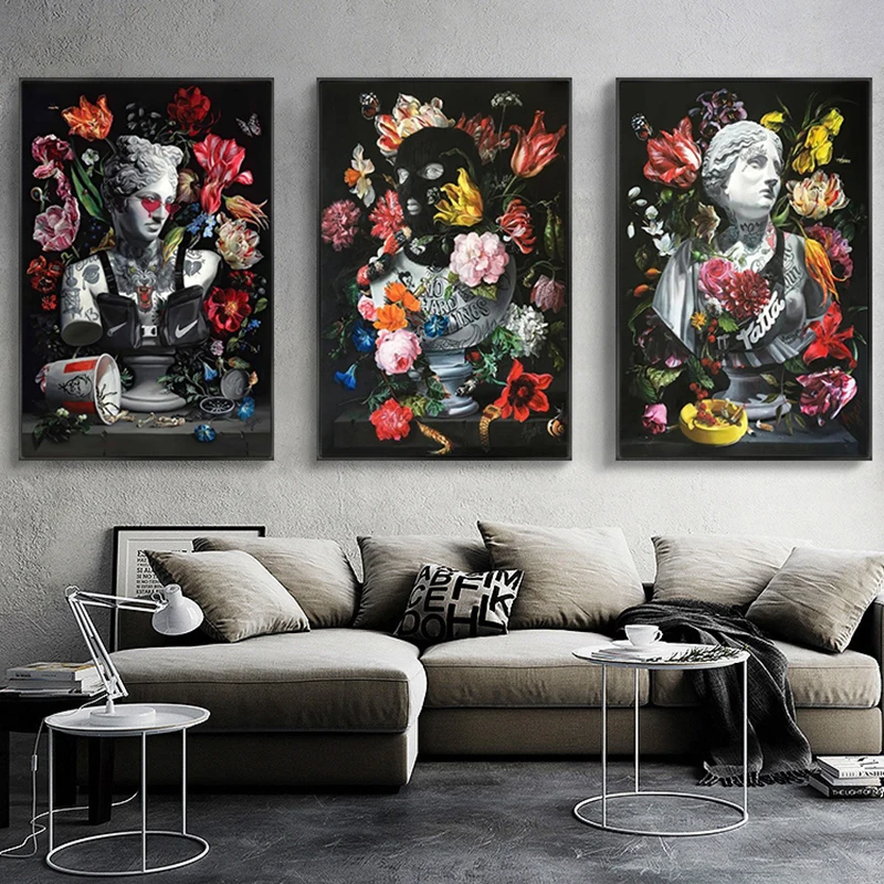 Apollo Sculpture Nordic Decoration Floral Canvas Painting Graffiti Tattoo Art Posters and Prints Living Room Home Decoration
Apollo Sculpture Nordic Decoration Floral Canvas Painting Graffiti Tattoo Art Posters and Prints Living Room Home Decoration
