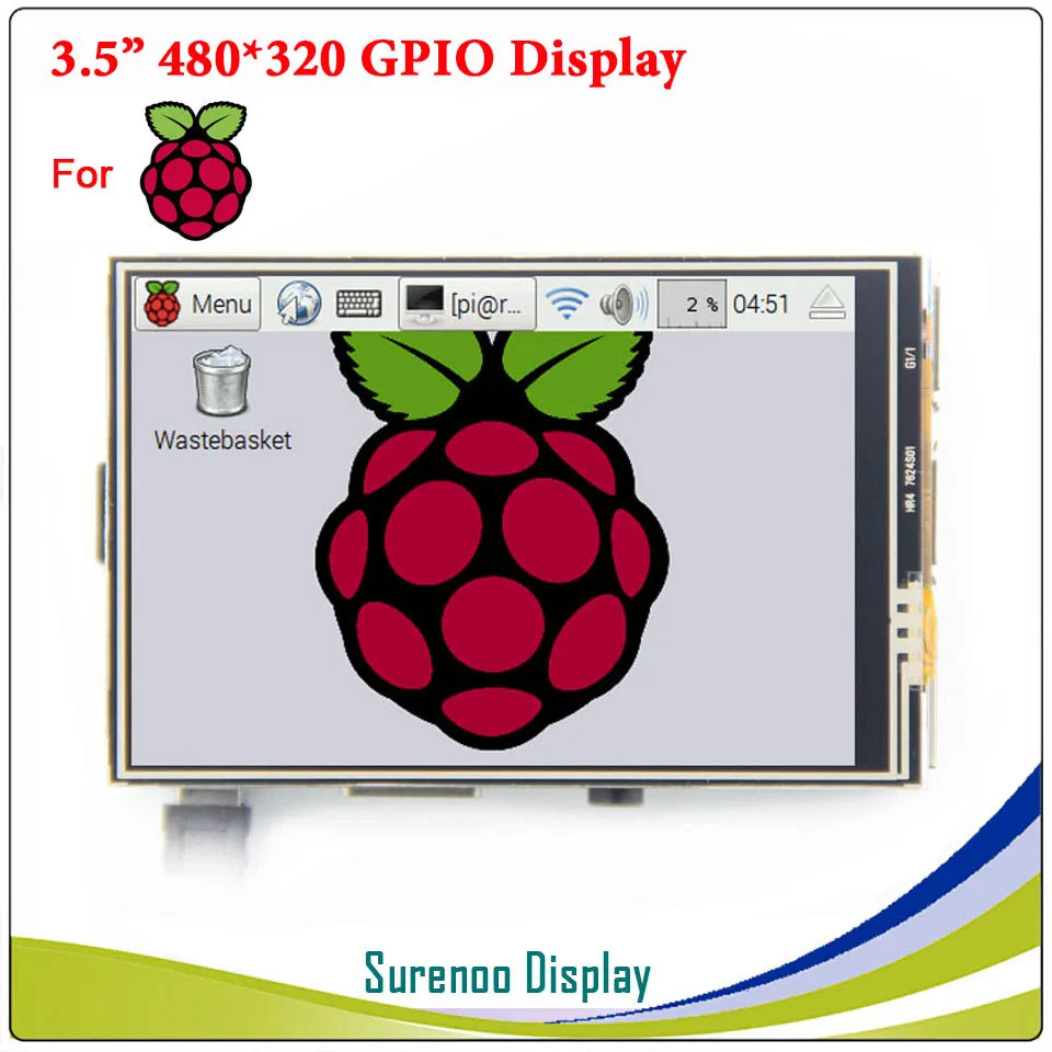ЖК дисплей с модулем GPIO резистивная сенсорная панель для Raspberry Pi 3 5 дюйма 480*320/3 2