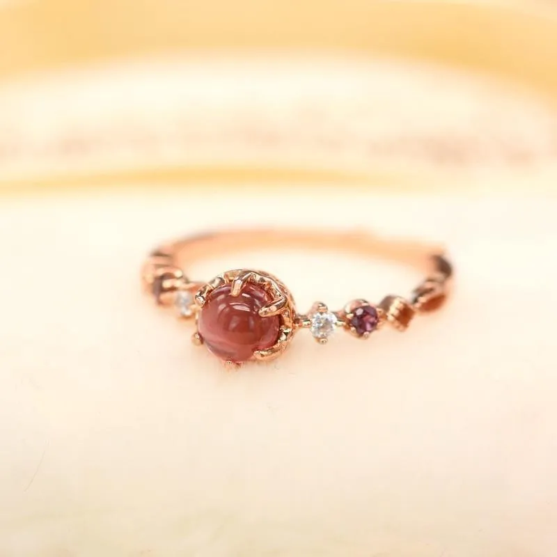 Natural Rose Garnet Magnesium Aluminum Stone S925 Sterling Silver Simple Versatile Ring Opening Adjustable
Natural Rose Garnet Magnesium Aluminum Stone S925 Sterling Silver Simple Versatile Ring Opening Adjustable