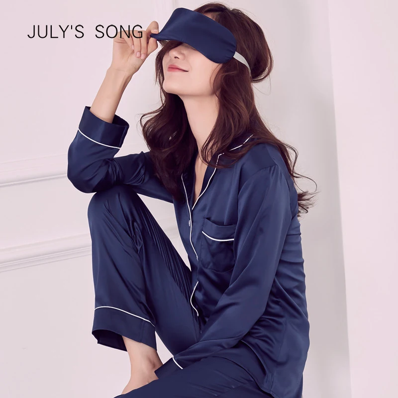 JULY'S SONG 3 Pieces Autumn Winter Women Pajamas Set Faux Silk Satin Sleepwear Long Sleeve Female Homewear Drawstring Belt
JULY'S SONG 3 Pieces Autumn Winter Women Pajamas Set Faux Silk Satin Sleepwear Long Sleeve Female Homewear Drawstring Belt