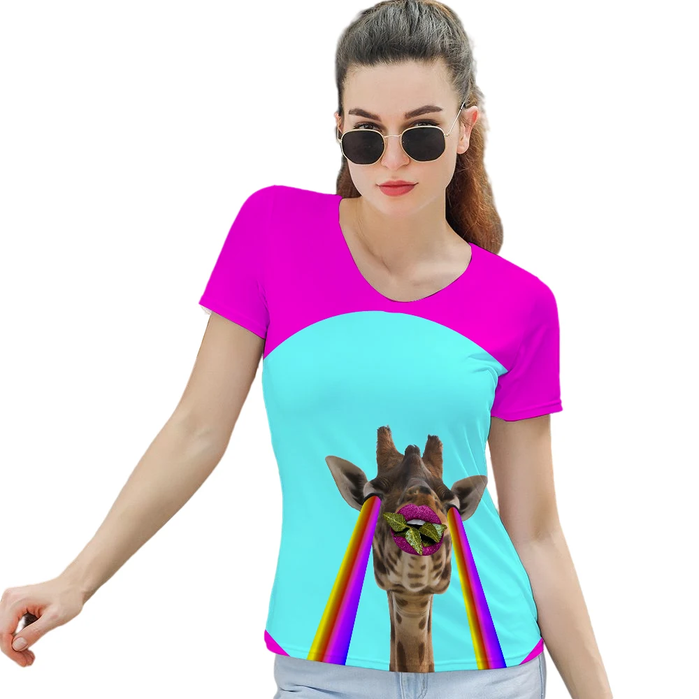 NEW SUMMER Women's 3D printing T-shirt abstract painting printing trend street casual short-sleeved slim T-shirt
NEW SUMMER Women's 3D printing T-shirt abstract painting printing trend street casual short-sleeved slim T-shirt