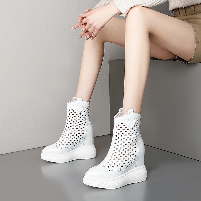 MKKHOU Fashion Single Shoes Women New Summer Genuine Leather Pointed Toe Hollow Increased Comfortable Casual Lightweight Shoes
MKKHOU Fashion Single Shoes Women New Summer Genuine Leather Pointed Toe Hollow Increased Comfortable Casual Lightweight Shoes