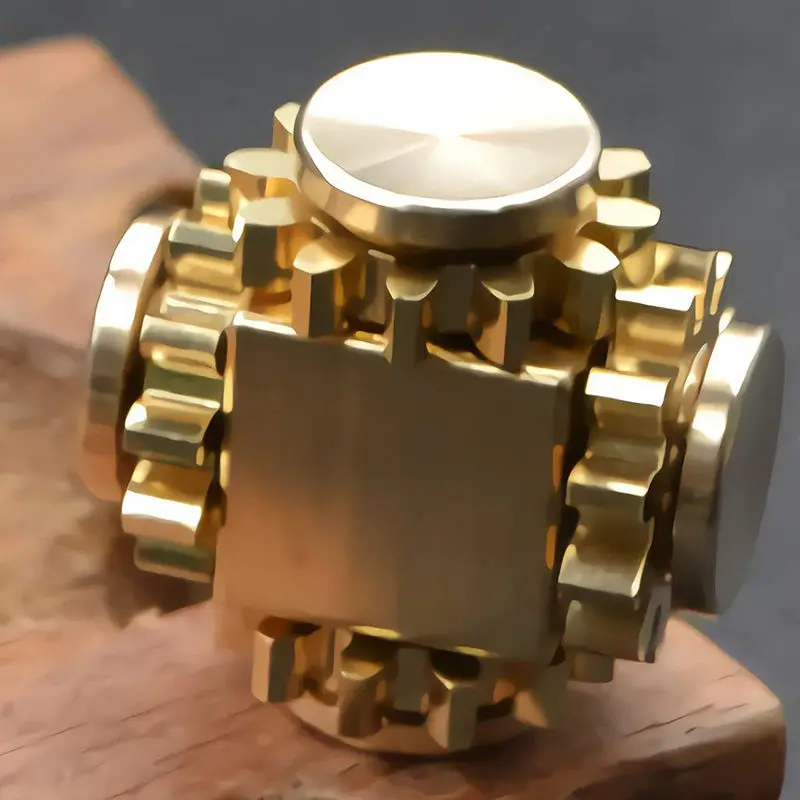 

Creative Gear Cube Spinner Finger Copper Mechanical Gyro Linkage New Hand Spinner Fingertip Adult Decompression EDC Toys Gift