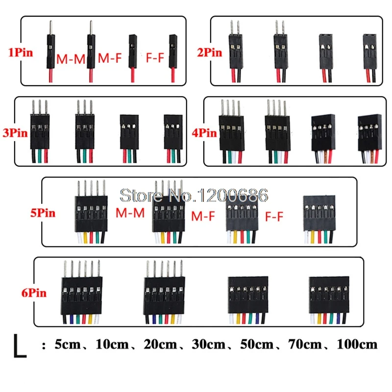 1007 22AWG Перемычка DuPont 2 54 мм проводной кабель соединение штырь гнездо и для Arduino