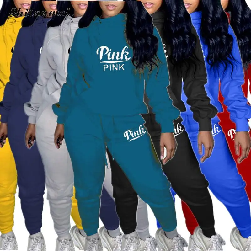 New Women Casual 2 Piece Set Pants + Pullover Sweatshirt Top Pink Letter Printed Fashion Matching Set Trucksuit Sportwear
New Women Casual 2 Piece Set Pants + Pullover Sweatshirt Top Pink Letter Printed Fashion Matching Set Trucksuit Sportwear