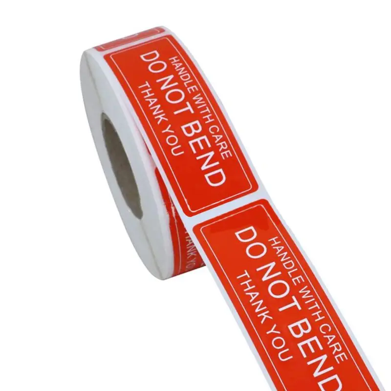 150 & 500 Pcs/Roll Warning Sticker Handle With Care DO NOT BEND Remind Labels