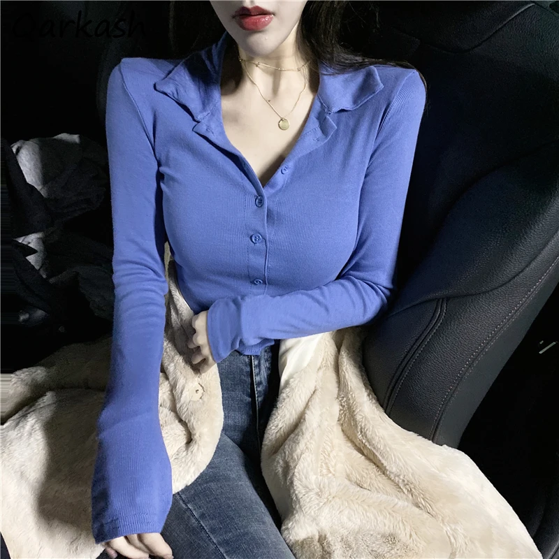T-shirts Women Crops Clothing Solid Chic Student Skinny Turn Down Collar Ladies Prevalent Inside Classy Tops Long Sleeve Stylish
T-shirts Women Crops Clothing Solid Chic Student Skinny Turn Down Collar Ladies Prevalent Inside Classy Tops Long Sleeve Stylish