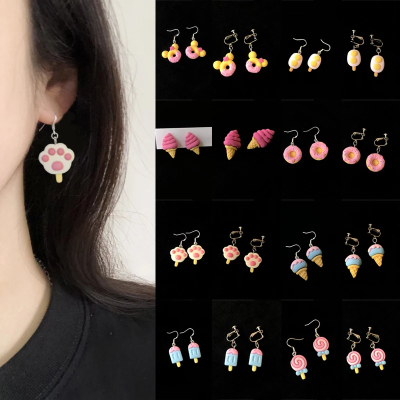Japanese Style Cartoon Cute Soft Cute Girl Heart S925 Tremella Hook Doughnut Ice Cream Ice Cream Lollipop Female Earrings
Japanese Style Cartoon Cute Soft Cute Girl Heart S925 Tremella Hook Doughnut Ice Cream Ice Cream Lollipop Female Earrings