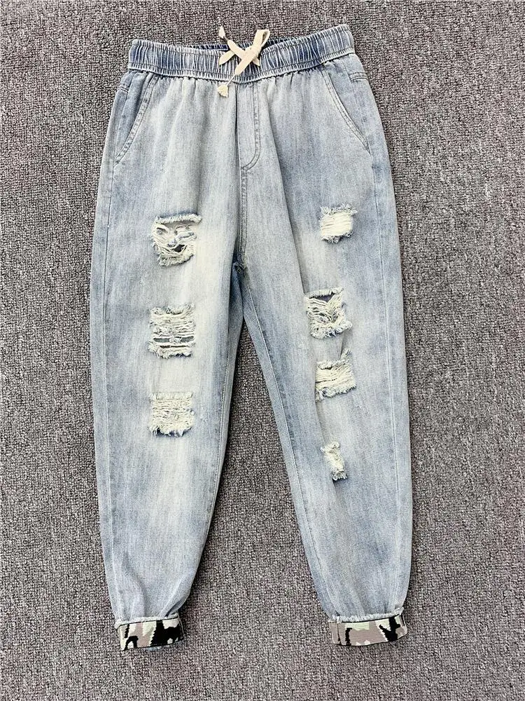 Mental society guy pants spring autumn elastic waist teenagers men's blue beamed feet harem big crotch pants casual denim jeans
Mental society guy pants spring autumn elastic waist teenagers men's blue beamed feet harem big crotch pants casual denim jeans