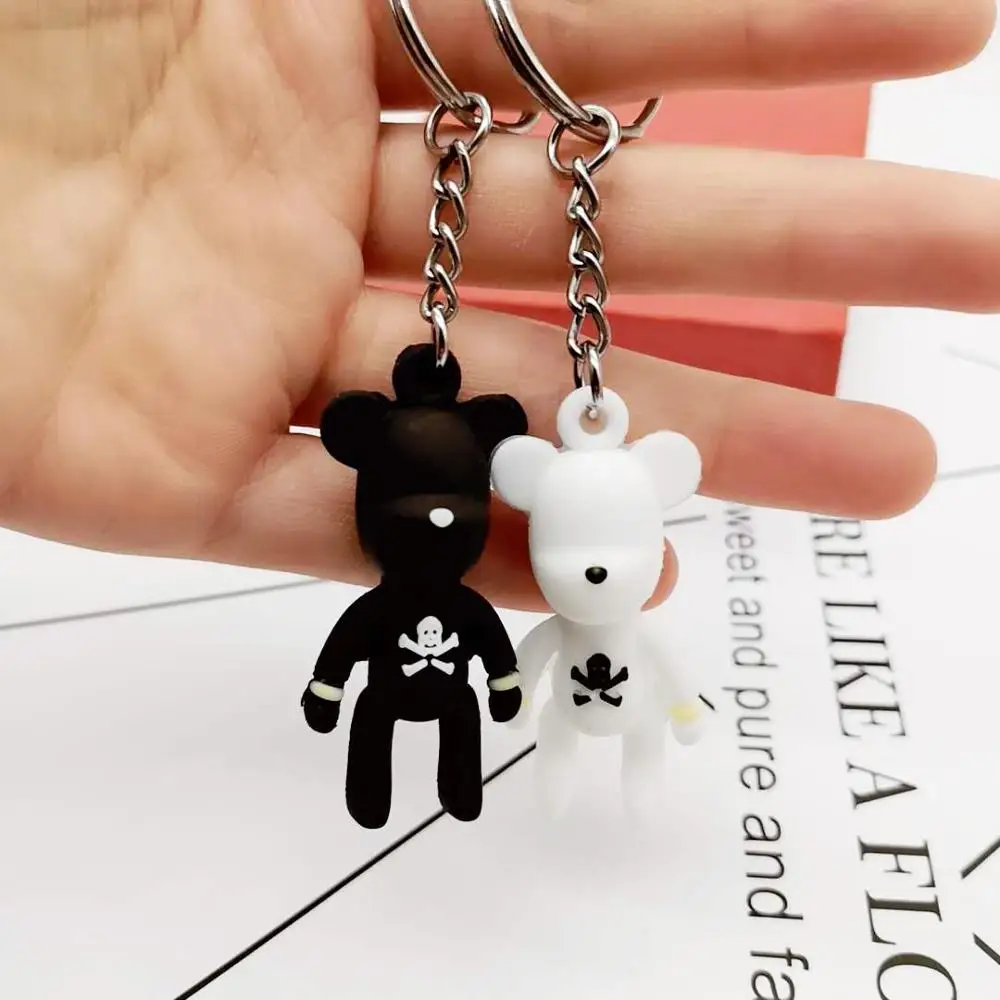 1 pair Cute Soft plastic PVC keychain pendant toys Black and white bear personality design Couple Mobile phone bag accessories
1 pair Cute Soft plastic PVC keychain pendant toys Black and white bear personality design Couple Mobile phone bag accessories