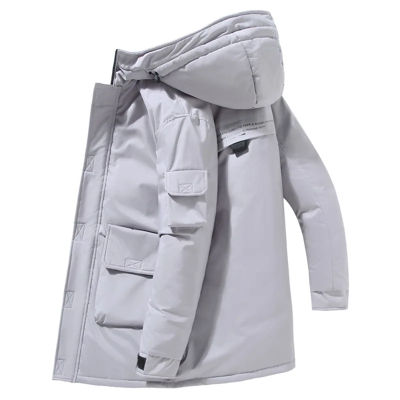 High Quality Men's Tooling Puffer Jacket Youth Student Fashion Mid-length White Duck Down Jackets Hooded Windbreaker Snow Coat
High Quality Men's Tooling Puffer Jacket Youth Student Fashion Mid-length White Duck Down Jackets Hooded Windbreaker Snow Coat