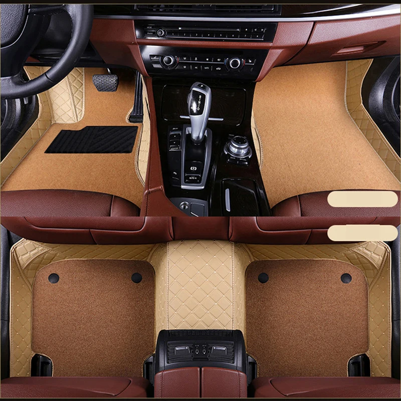 Пользовательские двухслойные автомобильные коврики для Audi A6L R8 Q3 Q5 Q7 S4 RS TT Quattro A1 A2