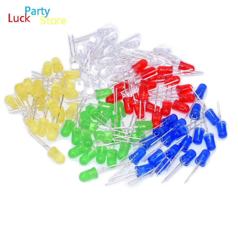 

F3 3MM F5 5MM LED Light-emitting Diodes Red Yellow Green Blue White 5 Colors In Total 500 Pcs Laboratory Dedicated