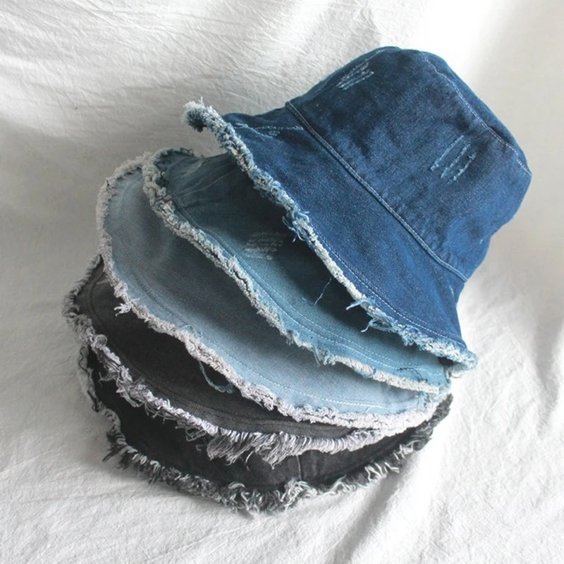 Ripped Denim Bucket Hat for Man and Woman Casual Water Washed Trimmings Fringed Spring Autumn Stylish Young Fashion Hat
Ripped Denim Bucket Hat for Man and Woman Casual Water Washed Trimmings Fringed Spring Autumn Stylish Young Fashion Hat