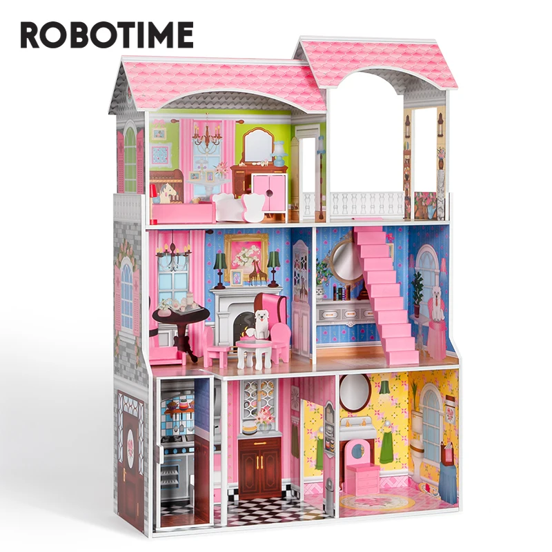 Robotime большой деревянный кукольный домик, детский Кукольный домик, игрушки для детей, подарки для девочек
Robotime большой деревянный кукольный домик, детский Кукольный домик, игрушки для детей, подарки для девочек