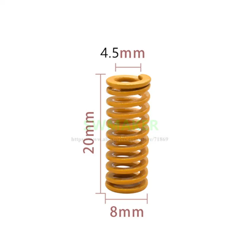 4pcs Orange High Strength Superalloy Steel Die Spring height 20mm OD 8mm For Heated bed CREALITY Ender3 Pro 3D Printer Parts
4pcs Orange High Strength Superalloy Steel Die Spring height 20mm OD 8mm For Heated bed CREALITY Ender3 Pro 3D Printer Parts