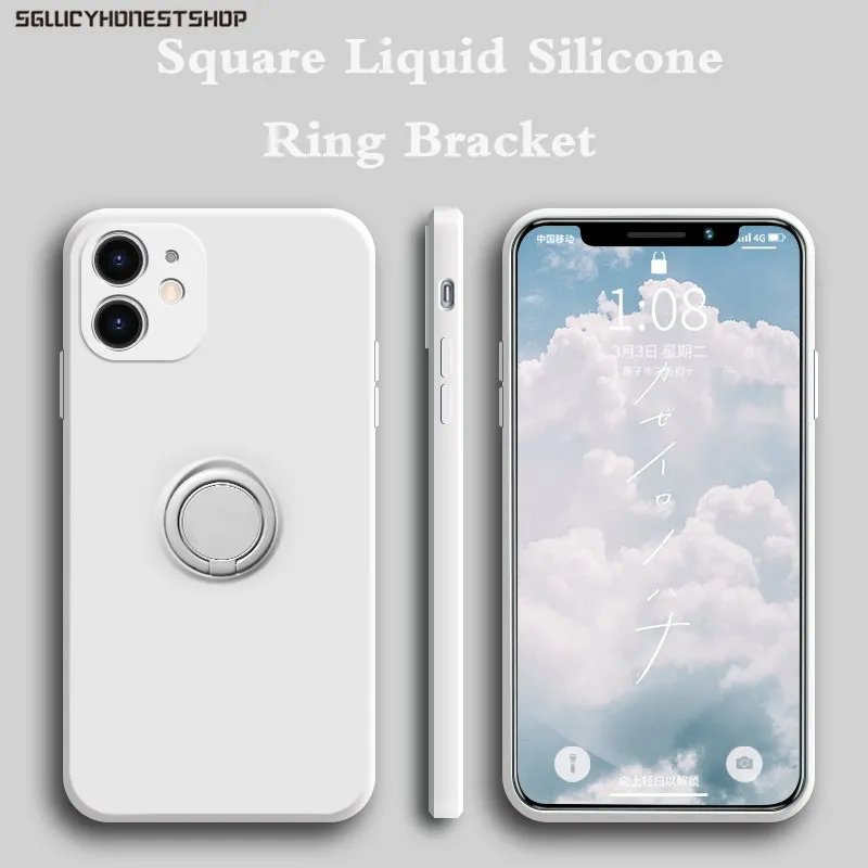 Luxury Liquid Silicone Square Case For iPhone 11 12 Pro Max X XR XS Max 7 8 6 6s Plus SE 2020 Magnet Ring Stand Strap Case Cover
Luxury Liquid Silicone Square Case For iPhone 11 12 Pro Max X XR XS Max 7 8 6 6s Plus SE 2020 Magnet Ring Stand Strap Case Cover