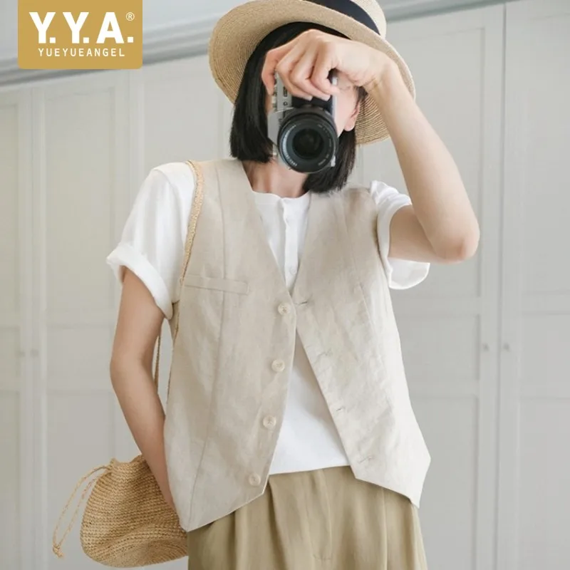 Summer Harajuku Thin Waistcoat Women Fashion Linen V-Neck Single Breasted Vest Leisure Sleeveless Cargo Jackets Female S-3XL
Summer Harajuku Thin Waistcoat Women Fashion Linen V-Neck Single Breasted Vest Leisure Sleeveless Cargo Jackets Female S-3XL