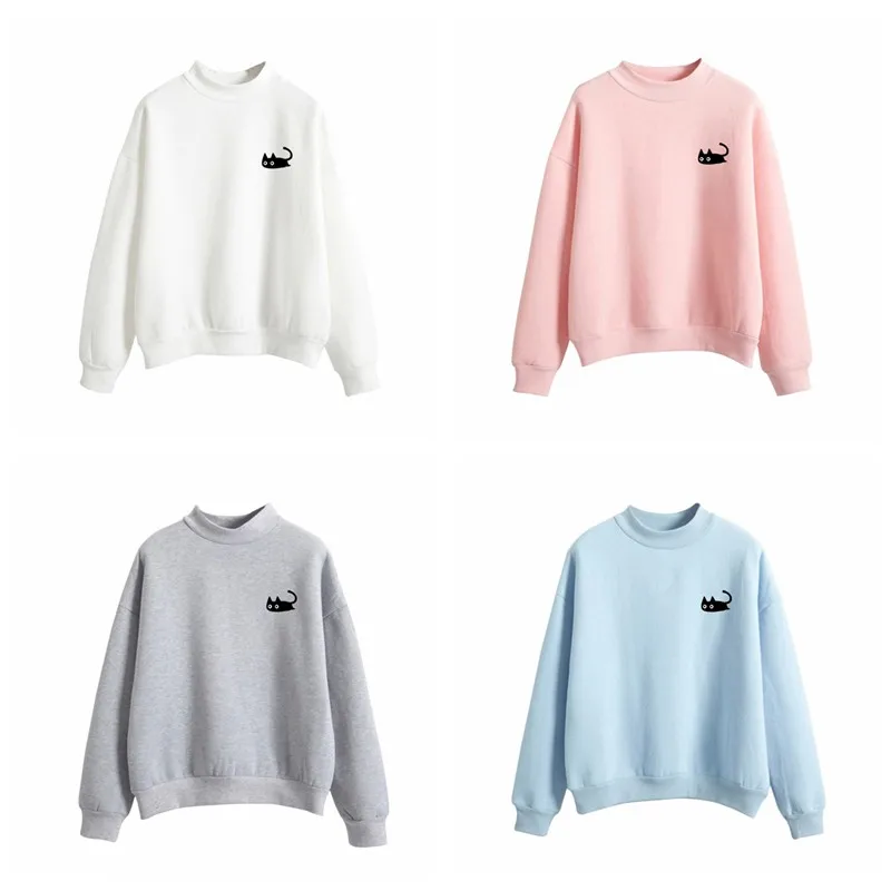 Women's Embroidered Cat Long Sleeve O-Neck Jumper Loose Casual Winter&Autumn Hoodie Tops Sweatshirt
Women's Embroidered Cat Long Sleeve O-Neck Jumper Loose Casual Winter&Autumn Hoodie Tops Sweatshirt