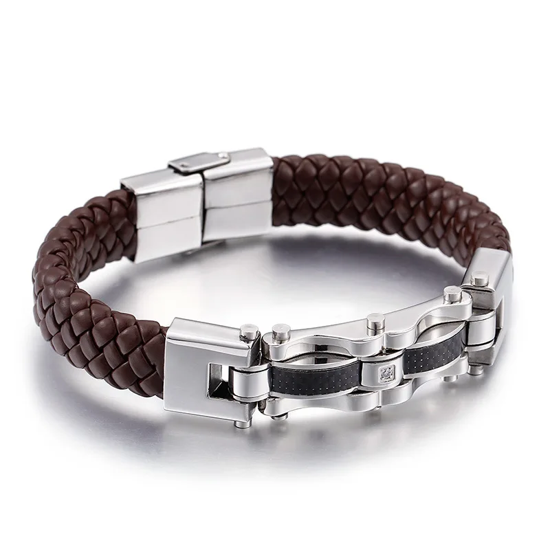 Bohemian Stainless Steel Carbon Fiber Bangles For Women Vinatge Genuine Leather Bracelets With Cubic Zirconia Wholesale Jewelry
Bohemian Stainless Steel Carbon Fiber Bangles For Women Vinatge Genuine Leather Bracelets With Cubic Zirconia Wholesale Jewelry