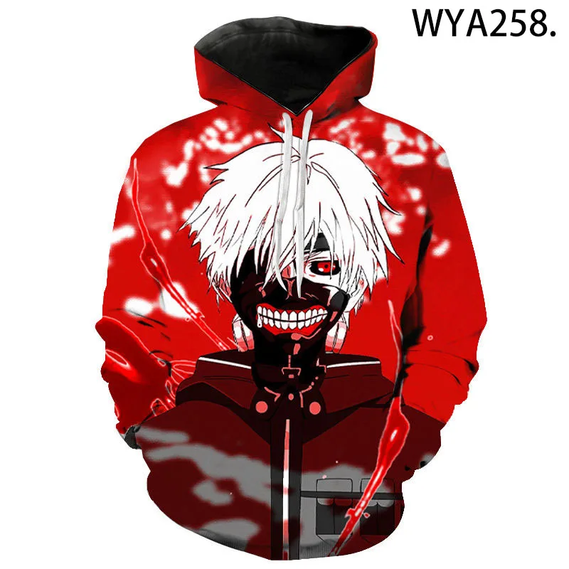 

3D Printed Hoodies Tokyo Ghoul Sweatshirts Men Women Children Blood Shirt Casual Ken Kaneki Anime Hoodie Boy Girl Kids Clothes