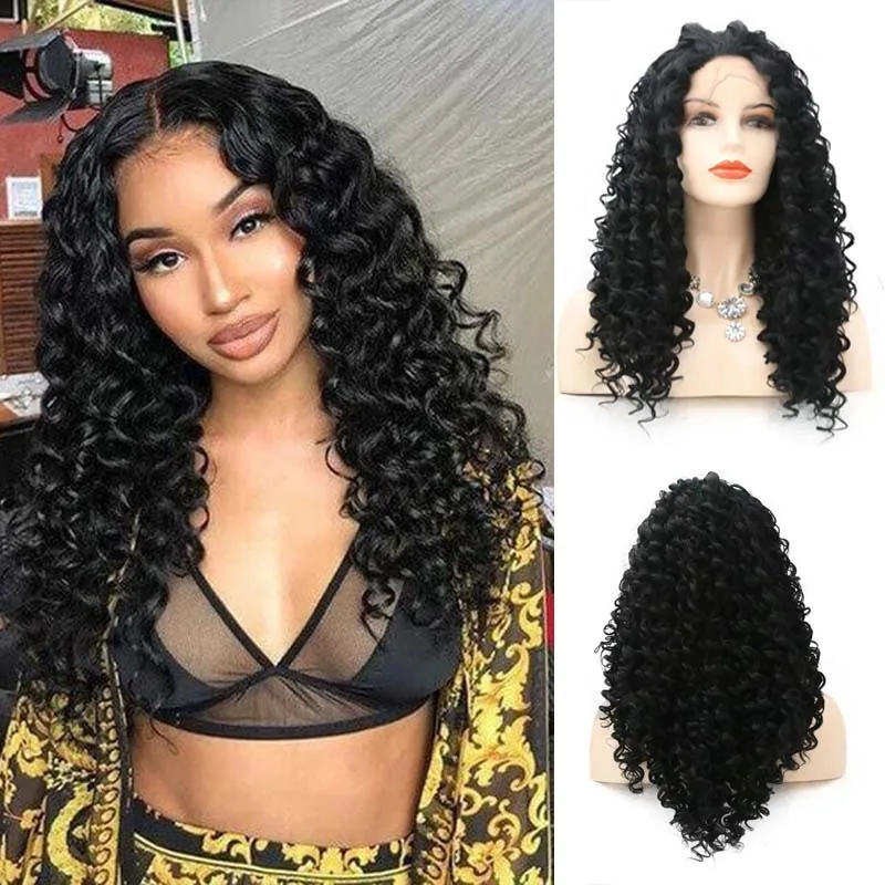 AIMEYA Cool Black Long Deep Wave Curly Synthetic Lace Front Wig for Women Free Part Natural Looking Daily Wear Cosplay Wigs
AIMEYA Cool Black Long Deep Wave Curly Synthetic Lace Front Wig for Women Free Part Natural Looking Daily Wear Cosplay Wigs