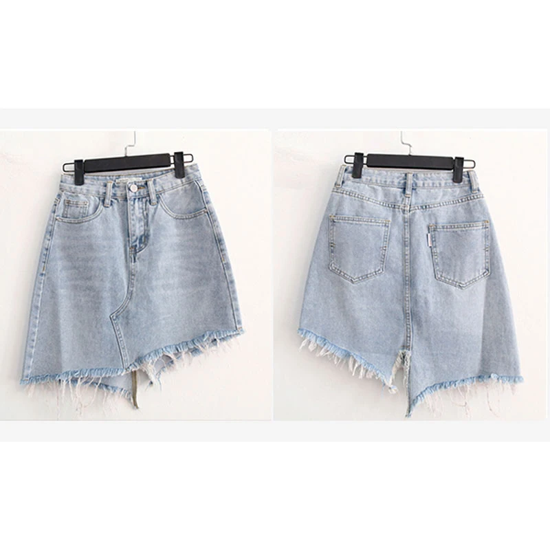 Flectit Asymmetrical Denim Skirt Women High Waist Frayed Hem Mini Jean Skirt Saia Ladies Elegant Outfits 
Flectit Asymmetrical Denim Skirt Women High Waist Frayed Hem Mini Jean Skirt Saia Ladies Elegant Outfits