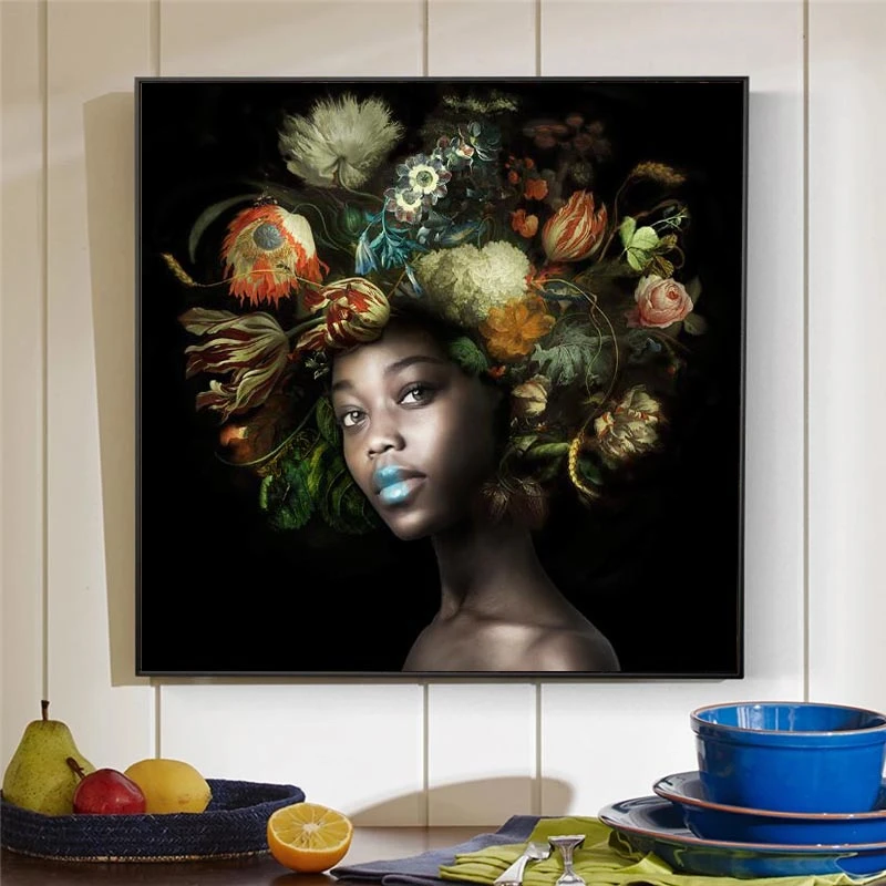 Black Woman With Flowers on Head Oil Paintings Print on Canvas Art Posters and Prints African Flower Woman Art Pictures Cuadros
Black Woman With Flowers on Head Oil Paintings Print on Canvas Art Posters and Prints African Flower Woman Art Pictures Cuadros