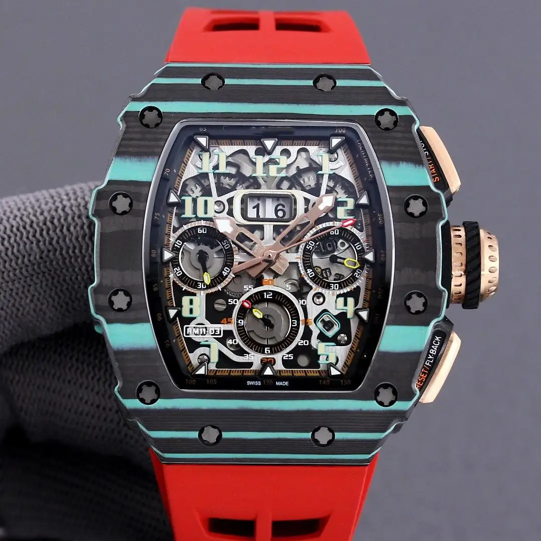 2021 Luxury New Brand Mens Automatic Mechanical Watch Carbon Fiber Blue Black Rubber RM11-03 Limited Sports Orange Watches AAA+
2021 Luxury New Brand Mens Automatic Mechanical Watch Carbon Fiber Blue Black Rubber RM11-03 Limited Sports Orange Watches AAA+