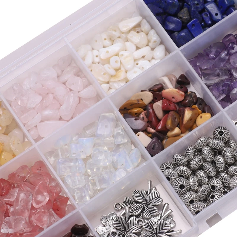 700 Pcs/Box Irregular Natural Stone Beads with Hole Gemstone Chips Beads for Necklace Bracelet Earrings Jewelry Making 
700 Pcs/Box Irregular Natural Stone Beads with Hole Gemstone Chips Beads for Necklace Bracelet Earrings Jewelry Making