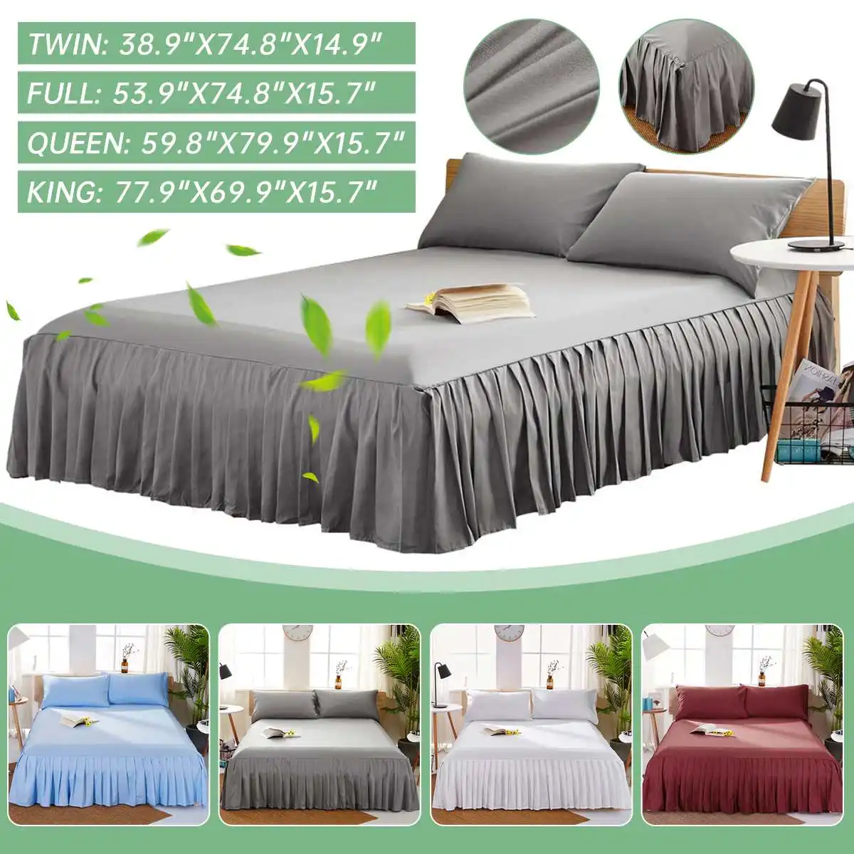 Bed Skirt Wrap Around Elastic Bed Shirts Bedspread Fitted Sheet Washable Bed Covers Twin /Full/ Queen/ King Size For Home Decor
Bed Skirt Wrap Around Elastic Bed Shirts Bedspread Fitted Sheet Washable Bed Covers Twin /Full/ Queen/ King Size For Home Decor
