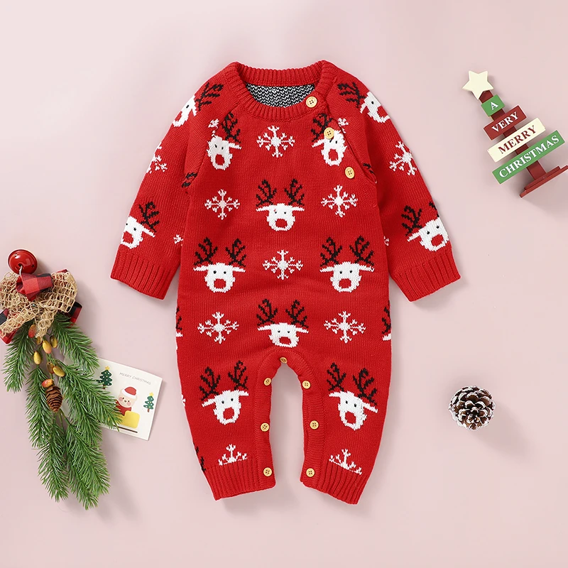 Christmas Baby Romper Knit Newborn Boy Jumpsuit Cute Elks Toddler Infant Girl Clothing Onesies Long Sleeve Winter Xmas Playsuit
Christmas Baby Romper Knit Newborn Boy Jumpsuit Cute Elks Toddler Infant Girl Clothing Onesies Long Sleeve Winter Xmas Playsuit