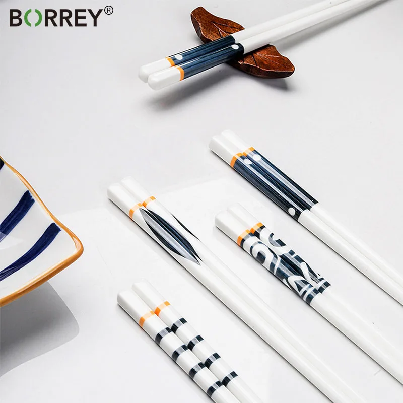 Палочки для еды BORREY 6 пар/компл. из костяного фарфора устойчивые к плесени
