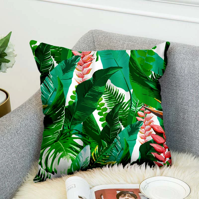 Tropical Plants Pillow Case Polyester Decorative Pillowcases Green Leaves Throw Pillow Cover Square Poszewki Na Poduszki style9
Tropical Plants Pillow Case Polyester Decorative Pillowcases Green Leaves Throw Pillow Cover Square Poszewki Na Poduszki style9