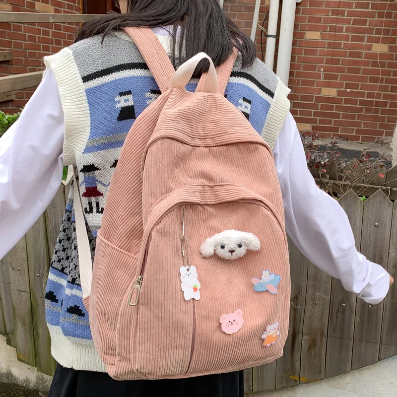 Kajie Solid Color Corduroy Women Backpack Female Multi-pocket Travel Bag Cute College Girls Schoolbag Lady Laptop Backpack
Kajie Solid Color Corduroy Women Backpack Female Multi-pocket Travel Bag Cute College Girls Schoolbag Lady Laptop Backpack